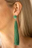 Paparazzi Earring - Tightrope Tassel - Green