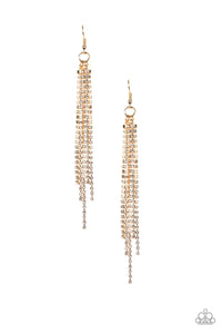 Paparazzi Earring - Center Stage Status - Gold