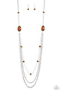 Paparazzi Necklace - Dare to Dazzle - Brown