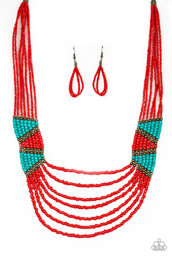 Paparazzi Necklace - Kickin' It Outback - Red