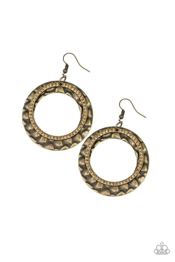 Paparazzi Earring - Cinematic Shimmer - Brass