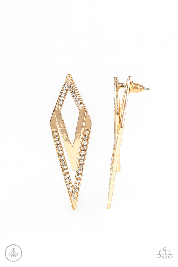 Paparazzi Earring - Point-BANK - Gold
