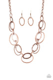 Paparazzi Necklace - Bend Oval Backwards - Copper