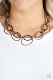 Paparazzi Necklace - Bend Oval Backwards - Copper