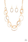 Paparazzi Necklace - Bend OVAL Backwards - Gold