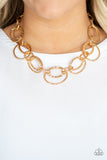 Paparazzi Necklace - Bend OVAL Backwards - Gold