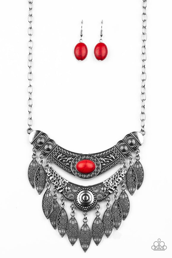 Paparazzi Necklace - Island Queen - Red