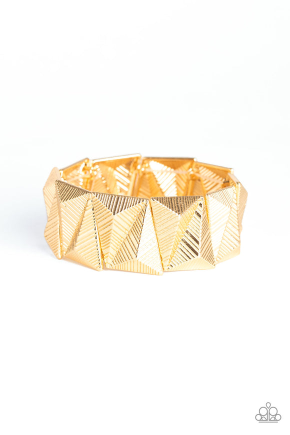 Paparazzi Bracelet - Metallic Geode - Gold