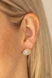 Paparazzi Earring - Marble Minimalist - White