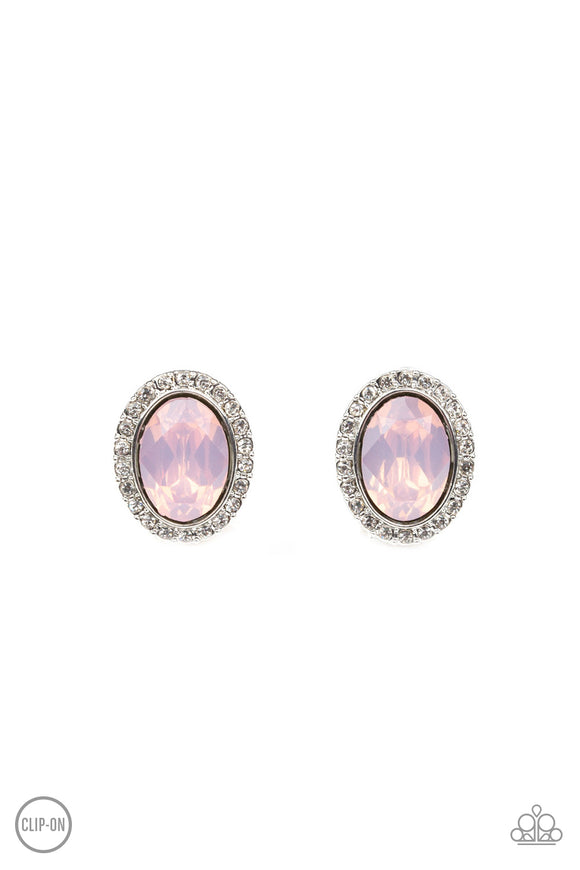 Paparazzi Earring - Have A GLOW At It! - Pink Clip-On