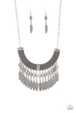 Paparazzi Necklace - Fierce in Feathers - Silver