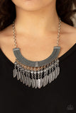 Paparazzi Necklace - Fierce in Feathers - Silver