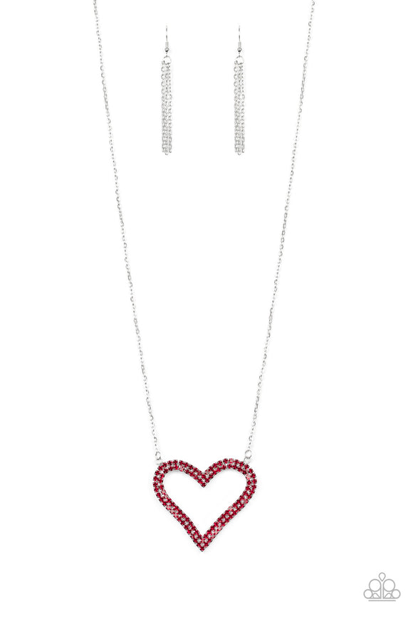 Paparazzi Necklace - Pull Some  HEART-strings - Red