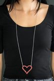 Paparazzi Necklace - Pull Some  HEART-strings - Red