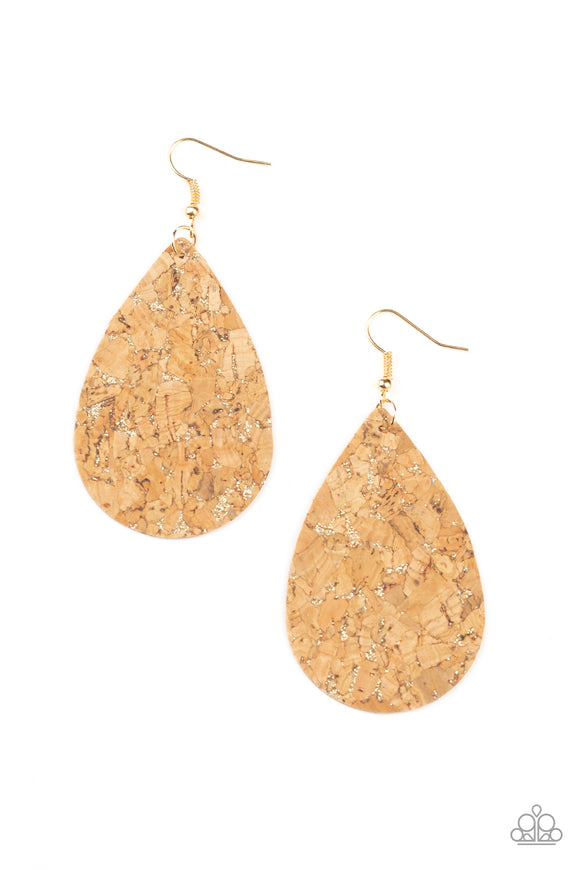 Paparazzi Earring - CORK it Over - Gold