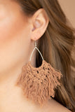 Paparazzi Earring - Oh MACRAME, Oh My - Brown