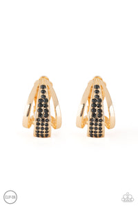Paparazzi Earring - Bank Night - Gold Clip-On