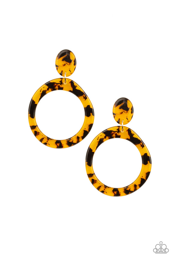 Paparazzi Earring - Fish Out Of Water - Yellow