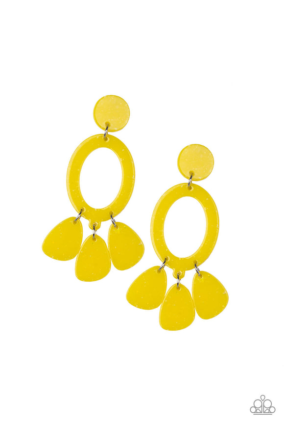 Paparazzi Earring - Sparkling Shores - Yellow