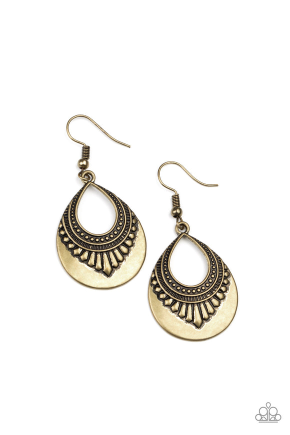 Paparazzi Earring - Totally Terrestrial - Brass