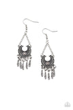 Paparazzi Earring - Fabulously Feathered - Silver
