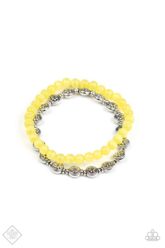 Paparazzi Bracelet - Dewy Dandelions - Yellow