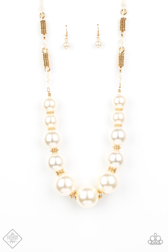 Paparazzi Necklace - Pearly Prosperity - Gold