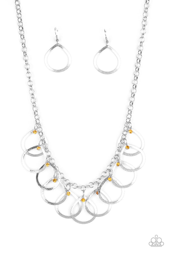 Paparazzi Necklace - Drop By Drop - Yellow