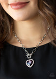 Paparazzi Necklace - Check Your Heart Rate - Purple