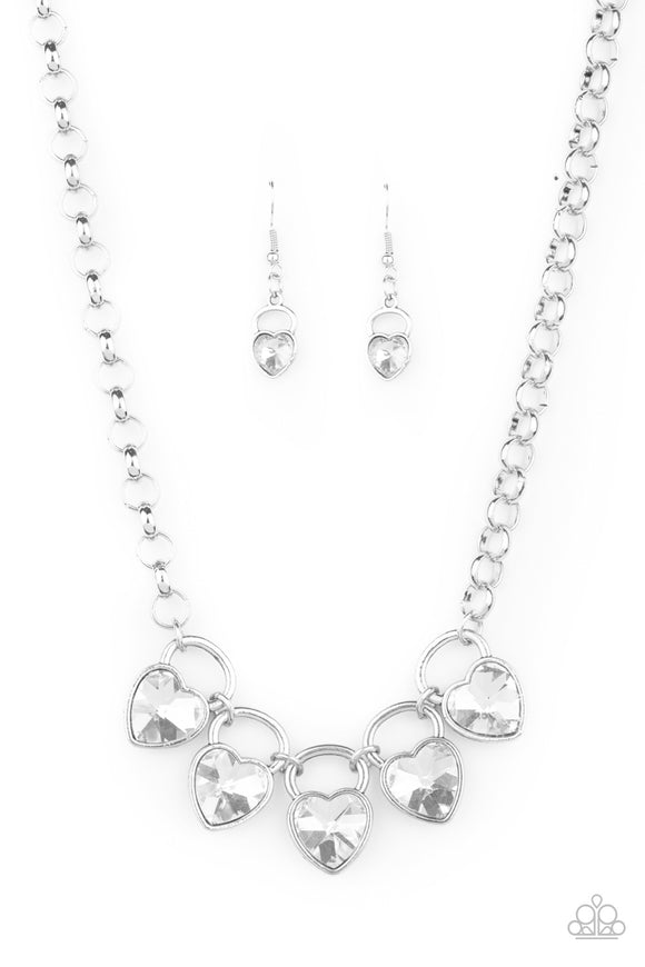 Paparazzi Necklace - HEART On Your Heels - White LOP