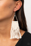 Paparazzi Earring - Macrame Jungle - White