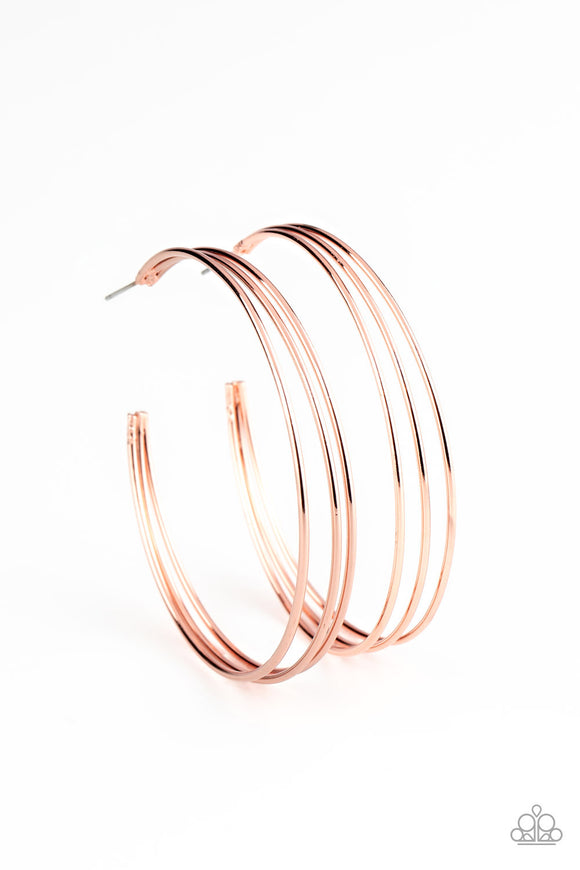 Paparazzi Earring - Rimmed Radiance - Copper Hoops