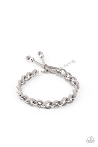 Paparazzi Bracelet - SUEDE Side to Side - Silver