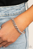 Paparazzi Bracelet - SUEDE Side to Side - Silver