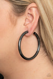 Paparazzi Earring - Curve Ball - Black Hoops
