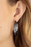 Paparazzi Earring - Curves In All The Right Places - Black Hoop