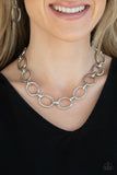 Paparazzi Necklace - HAUTE-ly Contested - Silver