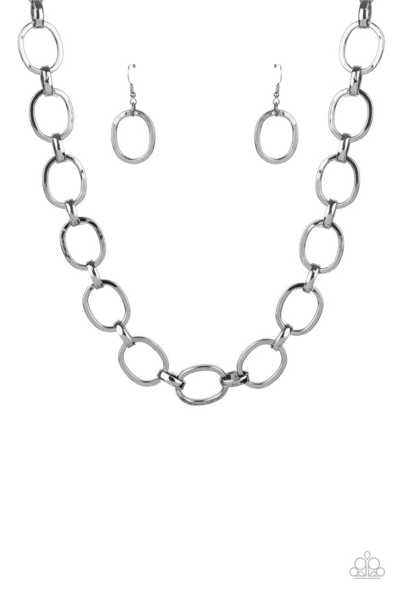 Paparazzi Necklace - HAUTE-ly Contested - Black
