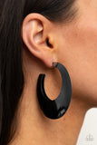 Paparazzi Earring - Going OVAL-board - Black