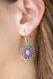 Paparazzi Earring - First and Foremost Flowers - Purple