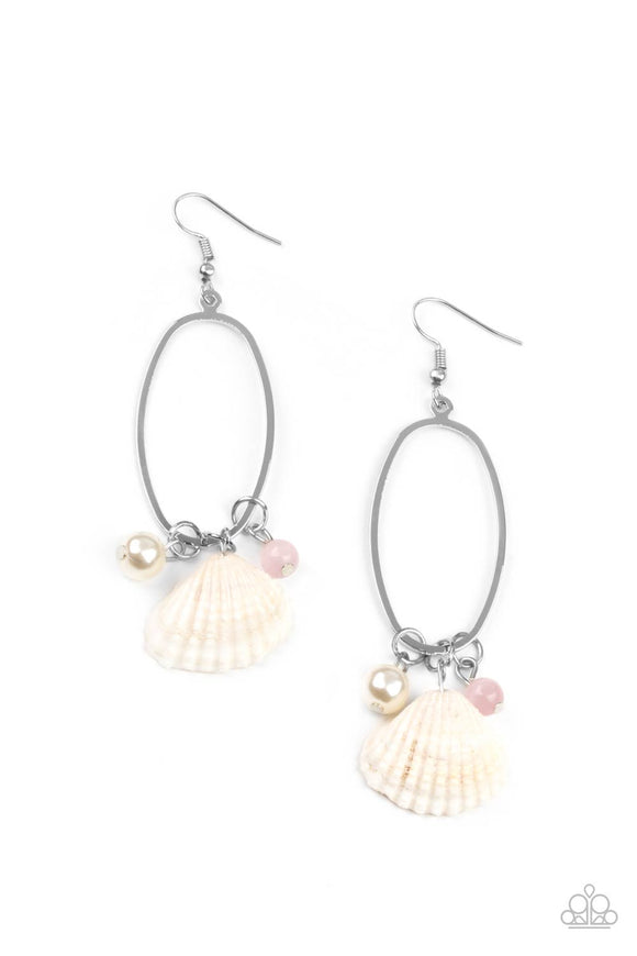 Paparazzi Earring - This Too SHELL Pass - Pink