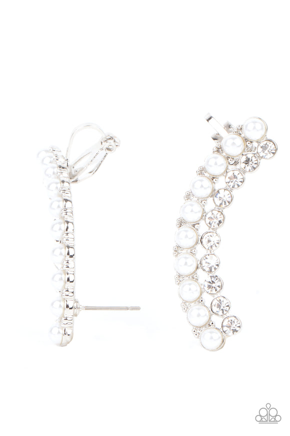 Paparazzi Earring - Doubled Down On Dazzle - White