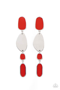 Paparazzi Earring - Deco By Design - Red