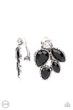 Paparazzi Earring - Fancy Foliage - Black Clip-On