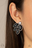 Paparazzi Earring - Fancy Foliage - Black Clip-On