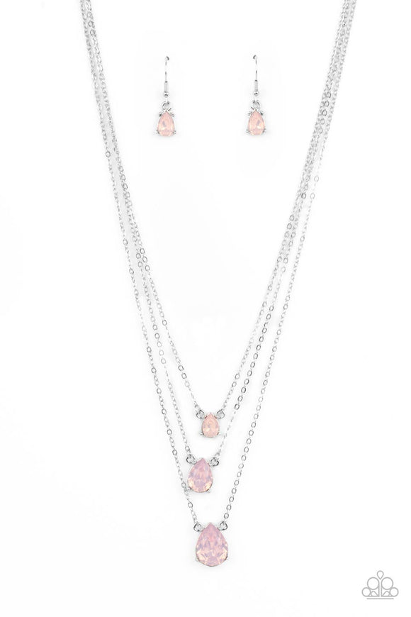 Paparazzi Necklace - Dewy Drizzle - Pink