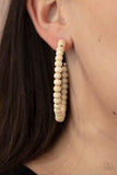 Paparazzi Earring - Should Have, Could Have, WOOD Have - White Hoop