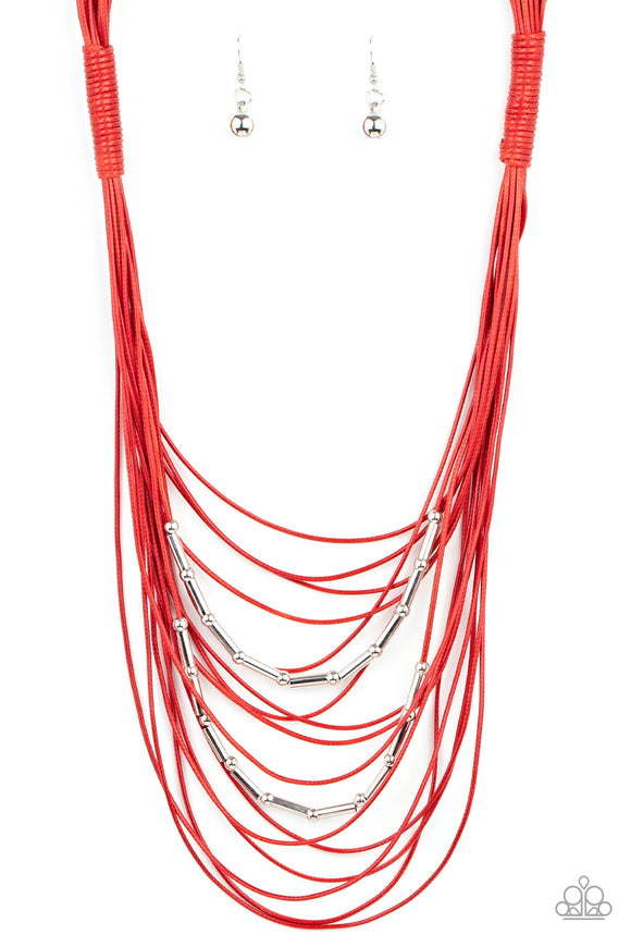 Paparazzi Necklace - Nice CORD-ination - Red