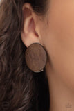 Paparazzi Earring - WOODWORK It - Brown Clip-On