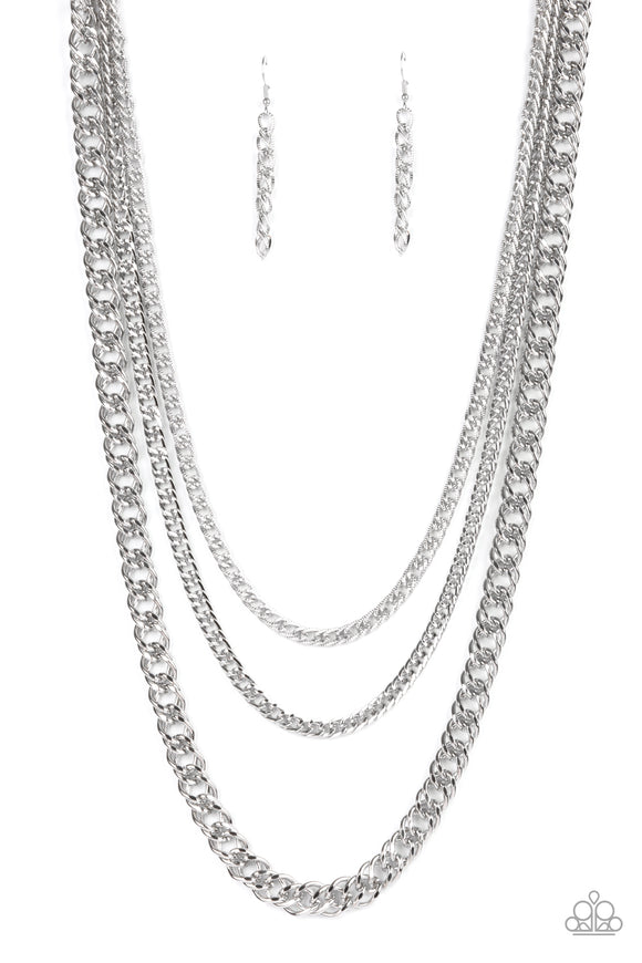 Paparazzi Necklace - Chain of Champions - Silver